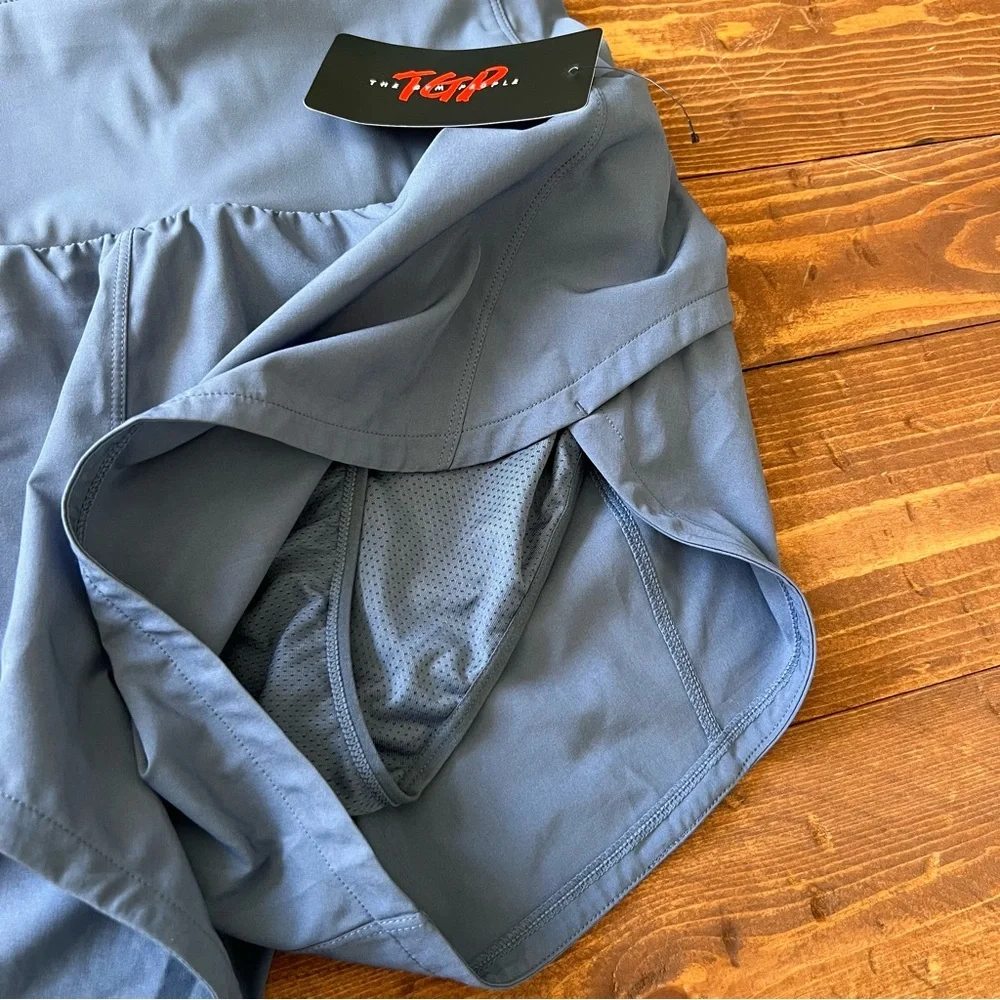 The Gym People Women's Athletic Shorts Size Medium Blue Lined Pockets NWT - Picture 5 of 10